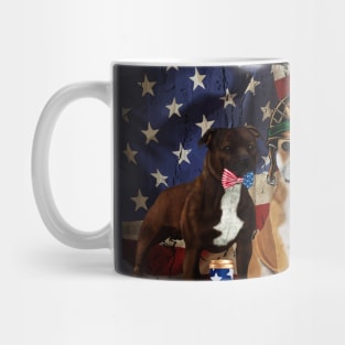 The  4th of July with dogs and flag Mug